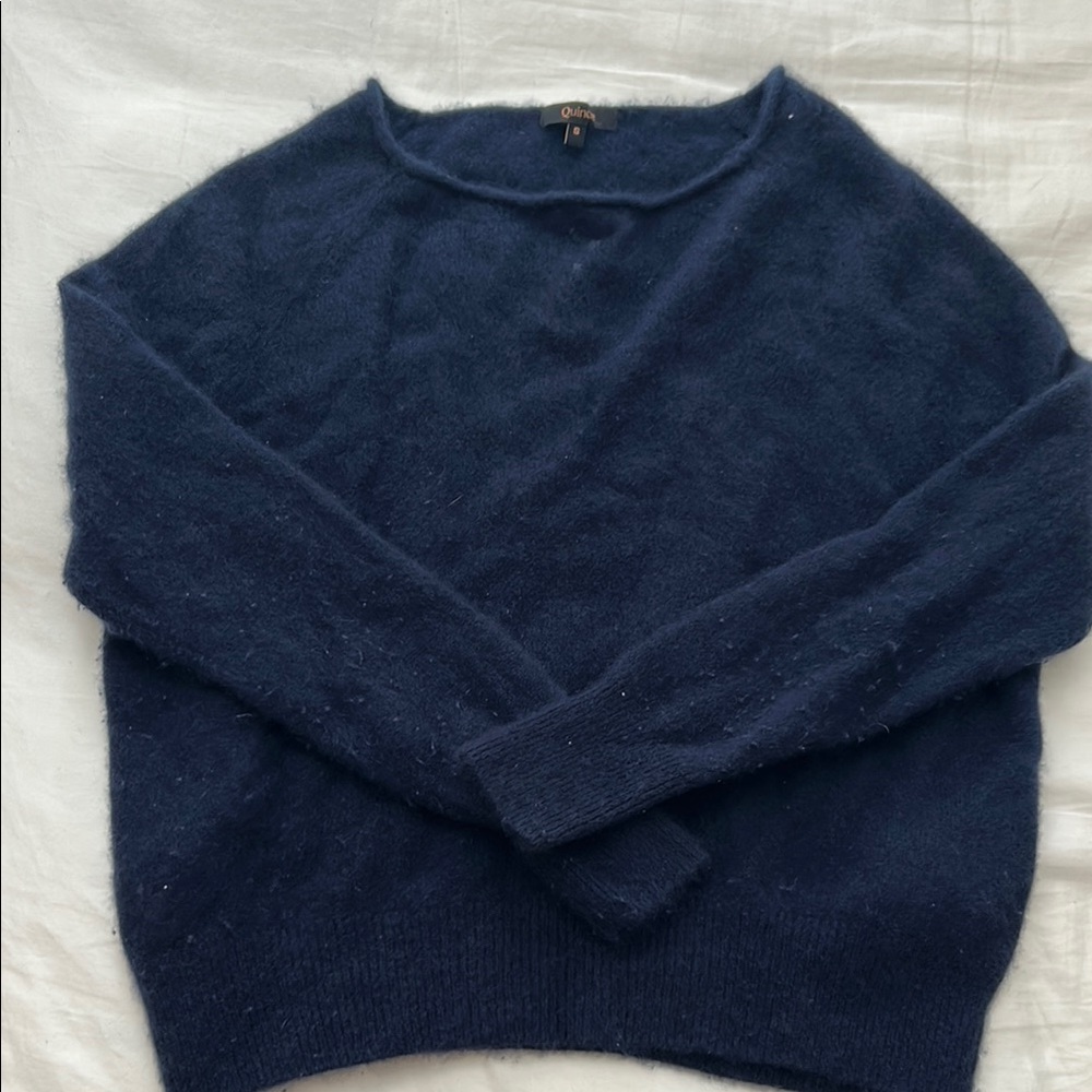 Quince Deep Blue Crew Neck Sweater
